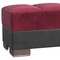 Homeroots 52" Burgundy and Brown Microfiber And Faux Leather Tufted Storage Ottoman 608888 - alternate 6