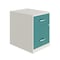 Space Solutions 14.25 in W 2 Drawer Vertical File Cabinet W/ Accessory Drawer, Pearl White / Teal 25970 - alternate 1