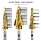 Neiko Titanium-Coated HSS Spiral Step Drill Bit Set with 31-Step Size, 3-Piece 10181A - alternate 5