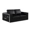 Homeroots 73" Black And Silver Metallic Top Grain Leather Loveseat 534094 - alternate 17