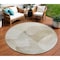 Homeroots 8' Beige And Taupe Round Abstract Washable Indoor Outdoor Area Rug 630431 - alternate 1