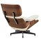 Homeroots 27" Off White and Light Brown Tufted Genuine Leather Swivel Lounge Chair With Ottoman 636225 - alternate 8