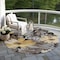 Homeroots 8' Black And Gray Round Floral Washable Indoor Outdoor Area Rug 610969 - alternate 9
