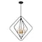 Vaxcel Brady 4 Light Black and Satin Brass Contemporary Geometric Cage Pendant Light P0389 - alternate 1
