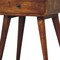 Homeroots 22" Chestnut Solid Wood Round One Drawer Nightstand 722589 - alternate 4