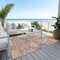 Homeroots 10' X 14' Orange Pink And Denim Blue Floral Washable Indoor Outdoor Area Rug 605318 - alternate 9