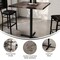 Flash Furniture Bennett 36 in Square Solid Wood Indoor Tabletop in Dark Brown with 30 in x 30 in Bar Height GSF-SQ36-DKBRN-T3030B-GG - alternate 10