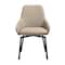 Armen Living Shilo Swivel Upholstered Dining Chair in Champagne Faux Leather with Black Metal Legs - Set of 2 LCSHSICPBLK - alternate 7