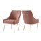 Homeroots Set of Two Blush And Gold Upholstered Velvet Dining Side Chairs 535382 - alternate 8