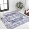 Jonathan Y Alanya Ornate Medallion Non-Slip Machine-Washable Navy/Cream 5 ft Square Area Rug WSH100A-5SQ - alternate 1