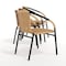 Flash Furniture Lila  Beige Rattan Indoor-Outdoor Restaurant Stack Chair, PK4 4-TLH-037-BGE-GG - alternate 16
