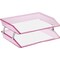 Acrimet Facility 2 Tier Letter Tray Side Load Letter Size Desktop File Organizer Plastic Clear Pink 253.8 - alternate 7