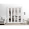 Sartodoors Sliding Closet Double Bi-fold Doors, Lucia 2666 White Silk with Clear Glass and Aluminum Strips, S LUCIA2666DBF-WS-96 x 80 (4* 24x80) - alternate 5