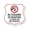 Signmission No Guns Shield Sign No Firearms Or Weapo, 18 Inch X 18 Inch, Plastic Sign SHI-P-18-395 - alternate 1