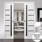 Sartodoors Sliding French Double Pocket Doors White 64x84 (2* 32x84) Solid Core Modern Interior QUADRO4588DP-WS-6484 - alternate 1