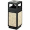 Safco 15 gal Square Outdoor Can, Black, Ashtray Top w/Open Side, Polyethylene; Stainless Steel, 13.75 in 9470NC - alternate 1