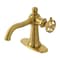 Kingston Brass One-Handle Single-Hole Bathroom Faucet with Knurled Handle and Push Pop-Up Drain, Brushed Brass KSD3547RKZ - alternate 1