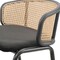 Leisuremod Ervilla Wicker Bar Stool with Fabric Seat and Black Powder Coated Steel Frame, Black EBBL-31BL - alternate 9