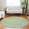 Homeroots 8' Sage And Ivory Round Geometric Washable Indoor Outdoor Area Rug 613532 - alternate 7