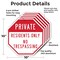 Signmission Private Residents Only No Trespassi, 10 inch X 10 inch, Aluminum Metal Signs, 5PK OC-A-5Pack-10-133 - alternate 6