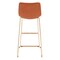Homeroots Set of Two 30" Orange And Gold Velvet And Steel Bar Height Bar Chairs 555758 - alternate 9