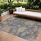 Homeroots 10' X 14' Blue Charcoal And Gold Floral Washable Indoor Outdoor Area Rug 604119 - alternate 1