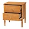 Baxton Studio Lucera Mid-Century Oak Brown 2-Drawer Bobbin Nightstand 257-14123-ZORO - alternate 10