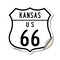 Signmission Kansas Route Marker Shield Sign Us 66, 12 Inch X 12 Inch, Vinyl Decal SHI-D-12-384 - alternate 1