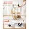 Vevor 2 Tiers Bar Cart Home Kitchen Serving Carts w/ Wine Rack Glass Holder Gold SS-8 - alternate 5