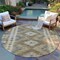 Homeroots 8' Beige Round Geometric Washable Indoor Outdoor Area Rug 607424 - alternate 9