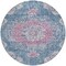 Homeroots 8' Blue Round Floral Medallion Washable Indoor Outdoor Area Rug 607844 - alternate 8