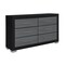 Homeroots 63" Black And Gray Wood Six Drawer Double Dresser 643688 - alternate 9