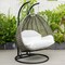 Leisuremod Charcoal Wicker Hanging 2 person Egg Swing Chair, White ESCCH-57W - alternate 8