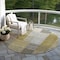 Homeroots 8' Brown Gold And Taupe Round Striped Washable Indoor Outdoor Area Rug 581685 - alternate 9