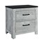 Homeroots 24" Gray And Black Two Drawer Wood Nightstand 564655 - alternate 7