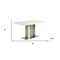 Homeroots 63" White And Silver Marble And Metal Pedestal Base Dining Table 555153 - alternate 4
