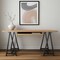 Homeroots 60" Natural and Black Solid Wood and Metal Trestle Executive Desk 608136 - alternate 14