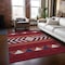 Homeroots 9' X 12' Red White And Navy Blue Southwestern Washable Indoor Outdoor Area Rug 613949 - alternate 8