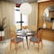 Leisuremod Holbeck Dining Chair with Upholstered Leather Seat and Beech Wood Legs, Grey, 4PK HC18GR4 - alternate 10