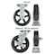 Hyw Products Heavy Duty Caster Set 8in Rubber on Cast Iron Wheels, 2 Rigid & 2 Swivel with Brake, 4PK 40-80R-A1-RC-2,40-80S-A1-RC-TB-2 - alternate 4