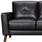 Homeroots 82" Black Leather Sofa With Brown Legs 546416 - alternate 16