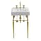 Kingston Brass 20" Porcelain Console Sink Set with Faucet and Plumbing Trim Kit in White/Brushed Brass CKVPB2018W87 - alternate 1