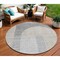 Homeroots 8' Silver Gray And Beige Round Geometric Washable Indoor Outdoor Area Rug 582730 - alternate 1