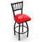 Holland Bar Stool Co 36" Blk Wrinkle Detroit Red Wings Swivel Bar Stool, Jailhouse Back L01836DetRed - alternate 1