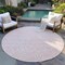 Homeroots 8' Pink And Gray Round Abstract Washable Indoor Outdoor Area Rug 599000 - alternate 7