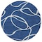 Homeroots 8' Navy Blue And Ivory Round Abstract Washable Indoor Outdoor Area Rug 597495 - alternate 8