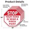 Signmission Stop Your Hand Is Near a Pinch Poin, 10 inch X 10 inch, Aluminum Metal Signs, 5PK OC-A-5Pack-10-126 - alternate 6