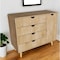 Homeroots 35" Natural Solid Wood Four Drawer Combo Dresser 489581 - alternate 4