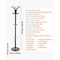 Vevor Freestanding Coat Rack Stable Marble Base with Umbrella Holder & 14 Hooks GH-8617 - alternate 7