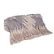 Homeroots 50" X 60" Ivory and Gray Woven Cotton Striped Throw Blanket with Fringe and Embroidery 548938 - alternate 6